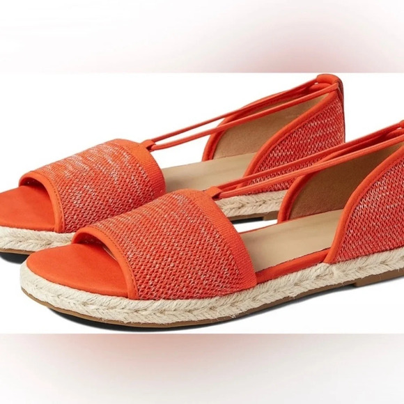 Eileen Fisher Mews Magma Melange Orange Stretch Espadrilles Flat Sandals Sz 6.5 - Picture 2 of 14